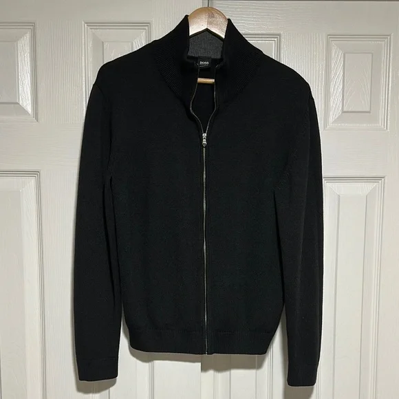 Like new condition- Hugo Boss Black Men's Regular-Fit Zip-Up Sweatshirt